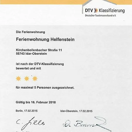 Ferienwohnung Helfenstein Idar-Oberstein Eksteriør billede